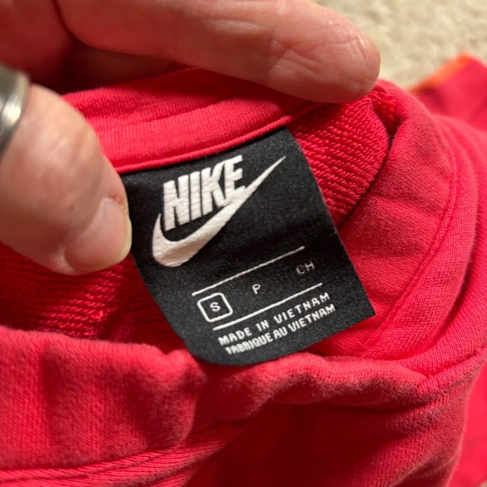 Nike French Terry Pullover Hoodie Womens‎ Small Red Orange